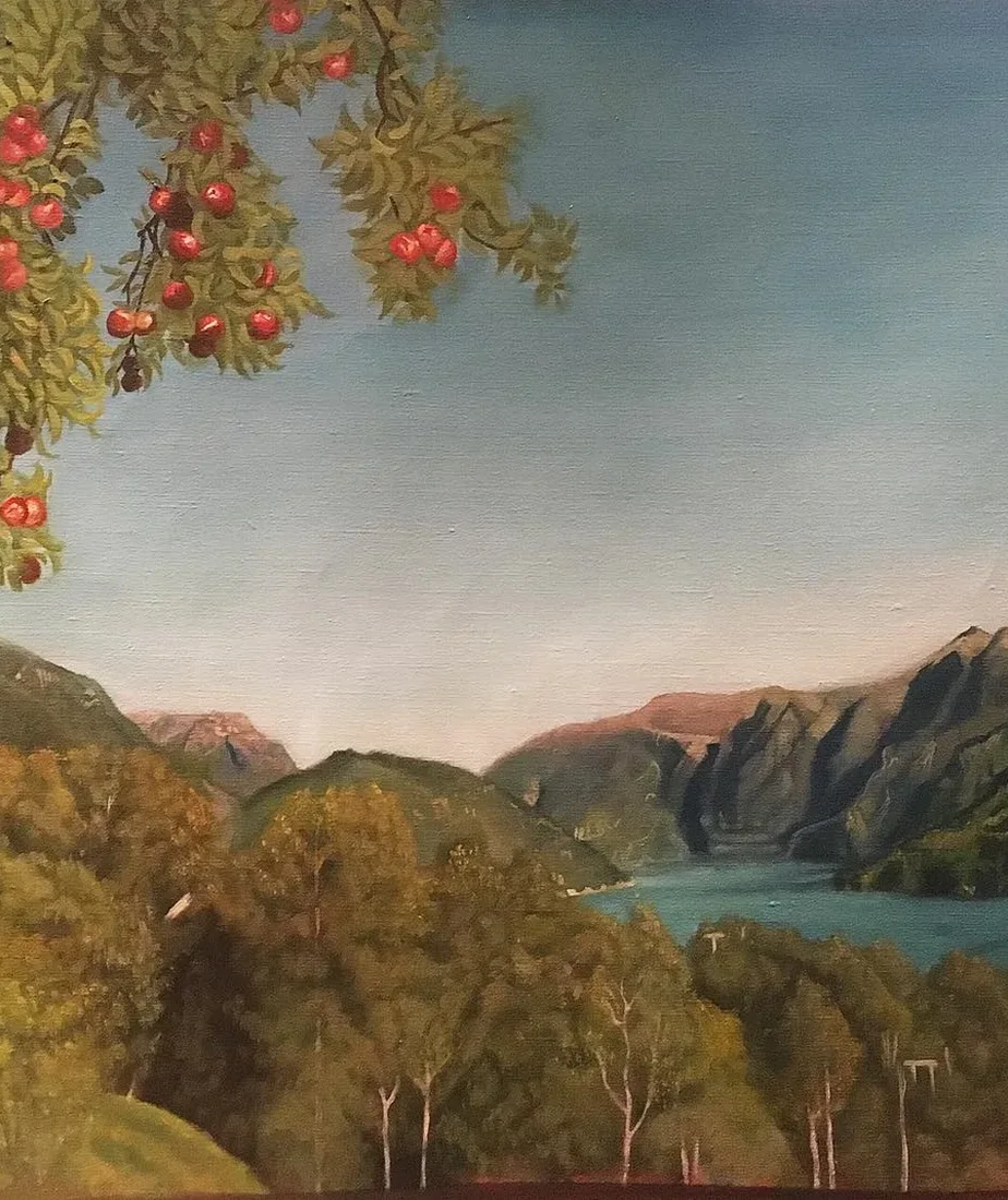 Landscape with Red Apples